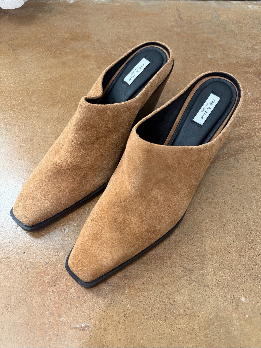 Rag & Bone Joni Suede Mule Brownwood Suede Block Heel EU 41 / US 10.5